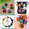 Losse edelstenen losse 7 stcs/set Reiki Seven Chakra HealingNatural Stone tuimelde Irregar Polishing Rock Quartz Yoga Energy Bead Decorati Oto9k