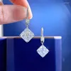 Kolczyki Dangle Pansysen 925 srebrne srebrne 10 mm Radiant Cut Citine High Carbon Diamond For Women Wedding Party Biżuteria