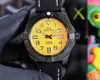 Orologi da polso da polso da 43 mm di orologio automatico di alta qualità per uomini orologi meccanici blu nero giallo in pelle giallo in pelle inossidabile luminosa