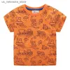 T-shirts Jumping Meters 2-7T Ny ankomst pojkar t-shirt sommartecknad bil förskolan barns t-shirt baby topp q240418