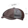 Yc0t basker sommar bomull mössor linne färgglada sömmar mens basker casual retro vilda newboy cap mens murgröna hatt mens målare åttonal hatt d24418