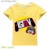 Camisetas novas fgteev para crianças roupas meninos e garotas de algodão camisetas crianças moda de verão top de camiseta casual unissex q240418