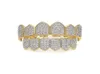 S Vampire Teeth Grillz Mens Hiphop hängslen Grillsauriculate Zirconium Gold Grills6564402