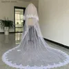 Bijoux de cheveux de mariage 4m 5m 2 niveaux blancs ivory cathédrale Veil de mariage long Lace Edge Veille nuptiale avec peigne accessoires de mariage Veille blanche