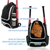 Outdoor Bags Baseball & Softball Bag Backpack For Youth Boys And Adult With Fence Hook Hold 2 Tee Ball Bats Batting Glove Gear RuckSack