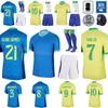 Nationaal Team 6 Wendell Soccer Jersey Braziliës 7 Junior 9 Richarlison 19 Raphinha Endrick Paqueta Rodrygo Beraldo Bento Bruno voetbalshirtpakketten 24/25 Copa America