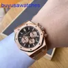 AP Pilot Wrist zegarek Epicka Royal Oak Series 26331or Rose Gold Coffee Dial Mens Fashion Business Sports Chronograph Mechanical Watch