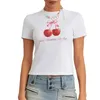 Damen T -Shirts Y2K Grafik Baby Tee für Frauen lustige Druck Kurzarm Crop Tops Teens Girl Ästhetik süßes 2000er Jahre Shirt