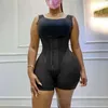 Women's corset Bodyshaper High Compression Garment Abdomen Control Double Bodysuit Waist Trainer Open Bust Fajas 211029