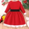 Abito da ragazza vestito di Natale per bambini 2-7 anni Bambini ANNI SABILE CLAUSE COSTRUA GIORNI GIORNI CARNIVALE Abbigliamento rosso