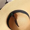 Chapéus largos de palha de verão Big Beach Sun Hat Block dobrável Proteção UV Panamá osso Chapeu Feminino Gorras