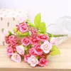 Fleurs décoratives rose artificielle single tige fausses plantes simulation home office Pographie accessoires (rose)