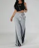 Women's Pants 2024 Spring Fashion Striped Tape Patch Drawstring High Waist Casual Daily Straight Leg Sweatpants Y2K Streetwear