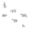 Décorations de jardin 6 pcs Small Mini Polar Ours Office Bureau miniature Animal Figurine Résine Blanc Decors