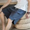 Heren shorts 2024 Zomersportfitness losse trekkoord voor basketbalwedstrijd Running Casual Linen Pants B56