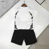 Brand baby tracksuits child summer suit kids designer clothes Size 120-170 CM Symmetric logo printing boys T-shirts and shorts 24April