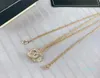 Brass classic necklace French Couture CZ Cubic Zirconia letter pendant necklace fashion women039s sweater chain1708372