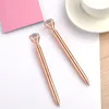 100pcs Big Crystal Diamond Ballpoint Pen Styl Metal Pens for Office Supplies Gift