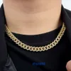 2024 Nouveau ventes à chaud chaîne cubaine en alliage zinc double diamant entièrement percé le collier de bijoux de hiphop