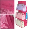 Sacs de rangement accrochés Organisateur de sac à main pour placard de garde-robe Plastique Femme Sac Porte de porte Mur lueur clair avec poche de cintre