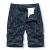 Herren -Shorts Geometrisches Muster Sommerfracht kurze Männer Outdoor lässige Knielänge Safari -Baumwollsportpant
