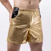 Tracce maschili da uomo oro shiny stretto canottiere canotte boxer shorts shorts set club set set da nightclub giacche da festa in scena costume