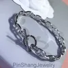 Designer S925 Nez à cochon argent sterling diamant plein sans placage en or rose platine mode polyvalent Bracelet de boucle pour les couples
