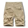 Shorts masculinos de verão cargo casual masculino de estilo japonês calça de trabalho de joelho reto de joelho algodão lazer respirável masculino