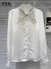 Blouses des femmes Bureau des dames élégantes Spring à manches longues Shirt diamants remin-down Collar décontracté single tops tops solides chemises