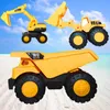 Medelstora ingenjörsfordonsset grävmaskinstekniska fordon bulldozer set pojke strand leksak glid leksak bil stark och fall-r 240407
