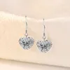 Boucles d'oreilles en peluche coeur de mode pour les femmes 925 bijoux en argent avec zircon accessoires de pierre de pierre de pierre