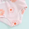 Einszene Baby Badeanzug Girls Badeanzug 2-teiliger Badeanzug ärmellose Kreuz/bedruckte Weste Shorts Set Badeanzug Q240418