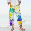 Dames broek zomer gelijkspel kleurstof vrouwen casual broek streetwear baggy joggers enkel lengte broek Hawaiiaanse strandkleding pantalon
