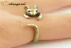 Chengxun boho chic vintage brass knuckle mouse ajustável animal embrulhando ring ring ladies jóias de moda q07083725605