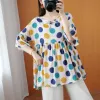 Jurken 2022 Zomer plus size zwangere vrouw kleding Korte mouw T -shirt Zwangerschap Tops T Tees Fashion Zwangerschap Shirts Vintage Blouses