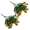 Fiori decorativi 2 pezzi finti frutti piante ornamenti rami da pranzo cucina decori