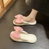 2023 Summer Bow Flip Flops Kvinnor damer Söt mjuk ensam EVA -strand tofflor Fashion Sandals House Badrum Nonslip Shoes Slides 240407