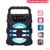 Portabla högtalare Karaoke Trådlös Bluetooth -högtalare LED Light Dual Högtalare 500mAh Super Volume Portable Outdoor Home Audio Square Dancing