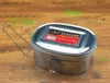 Bento lådor bästa kvalitet rostfritt stål fyrkantig lunchlåda bento mat picknick container resa 2 lager l49