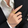 High -End -Schmuckringe für Vancleff Womens gegen Gold Dicke plattiert 18k Kaleidoskop Signature Klee Ring Fashion Ring Original 1: 1 mit echtem Logo