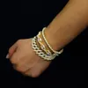 Bracelet Iced Out 8 mm Fashion délicate Luxury Chaîne cubaine Bling Gold Silver Color Trendy Exquis Bijoux Hommes Femmes Hip Hop 240410