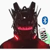 Cyberpunk Mask Cosplay for Men Bluetooth APP Techwear mask Halloween Cosplay Costume Accessory with LED Lamp Futuristic Mask 240417