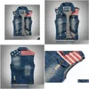 Men'S Vests Cotton Jeans Sleeveless Jacket Men Plus Size 5Xl Dark Blue Denim Vest Cowboy Mens Jackets 240113 Drop Delivery Apparel Clo Dhetz