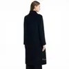 Women's Coat Cashmere Coat Designer Fashion Coat MaxMaras Womens Sheep Fur Beaver Cloth Tie Up Coat Black