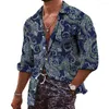 Heren t shirts retro korte mouw zachte knop down casual kraag comfortabel mode Hawaiian Mens Print Stijlvolle turn-down