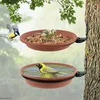 Autres fournitures d'oiseau 2 plateaux arbre monté pour le bol de bain de mangeoires suspendu les mangeoires de dérivation faciles à remplir en bois arbres muraux de clôture en bois jardin