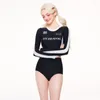 Women's Swimwear Swim Wear Women 2024 Beach High Waist Swimsuit Summer Bath Exits For Elegant One Piece Slimming Long Sleeved Student Diving