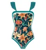 Dames badkleding vintage vrouwen één stuk zwempakontwerper badpak strand jurk deksel luxe surfkleding zomer strandkleding #ll