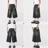 Short masculin y2k masque vintage streetwear culottes coréen harajuku denim pantalon large pantalon court jorte jort bermudas jeans alt vêtements dhve9