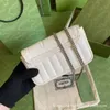 Torby Lingge mały srebrny znak mrożony pionowy pasek Twill Crossbody super tajemniczy